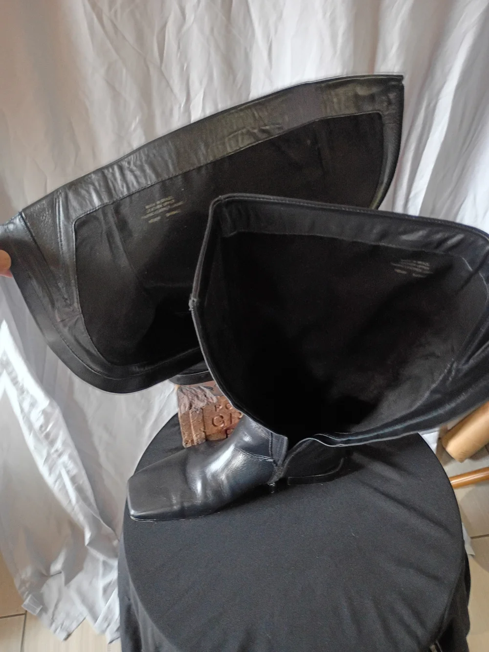 Bernardo Black Leather Riding Boots